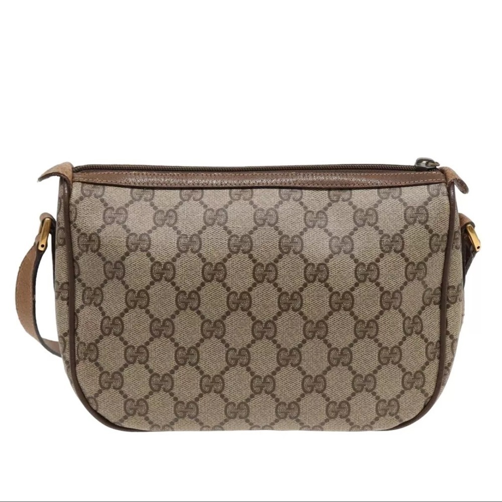 GUCCI GG Supreme Web Sherry Line Shoulder Bag PVC Beige Red 89 01 032 Auth 83419 - Picture 2 of 9